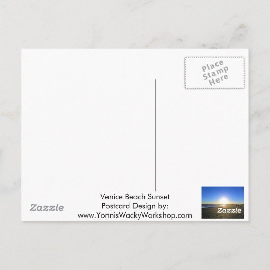 Carte Postale Coucher de soleil à Venice Beach (Dos)