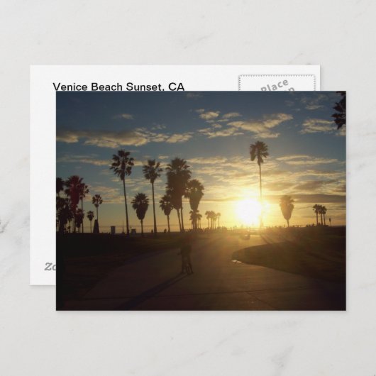 Carte Postale Coucher de soleil à Venice Beach, CA (Devant / Derrière)