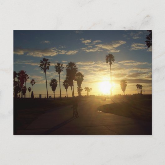 Carte Postale Coucher de soleil à Venice Beach, CA (Devant)