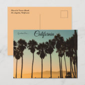 Carte Postale Coucher de soleil à Venice Beach Los Angeles Calif (Devant / Derrière)