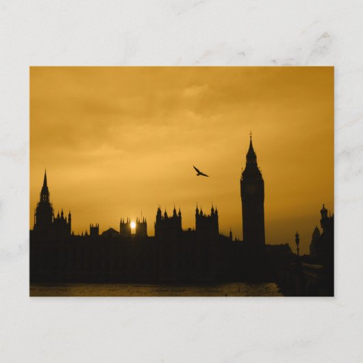 Carte Postale Coucher de soleil à Westminster - Big Ben -London- (Devant)