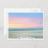 Carte Postale Coucher de soleil Abstrait sur la plage de La Haye (Devant / Derrière)