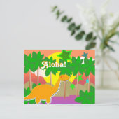 Carte postale Coucher de soleil Aloha Dinosaur (Debout devant)