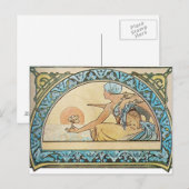Carte Postale Coucher de soleil Art Nouveau vintage (Devant / Derrière)