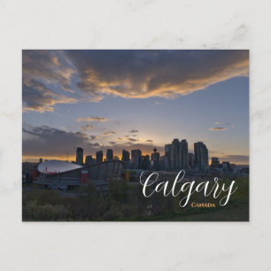 Carte Postale Coucher de soleil au centre-ville de Calgary Canad