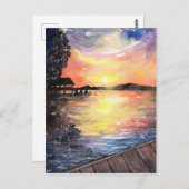 Carte Postale Coucher de soleil au chalet (Devant / Derrière)