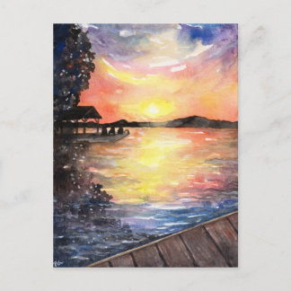 Carte Postale Coucher de soleil au chalet
