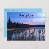 Carte Postale Coucher de soleil au lac Ashroe New Jersey (Devant / Derrière)