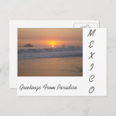 Carte Postale Coucher De Soleil Au Mexique (Devant / Derrière)