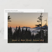 Carte Postale Coucher de soleil au Mont Rainier Postard (Devant / Derrière)