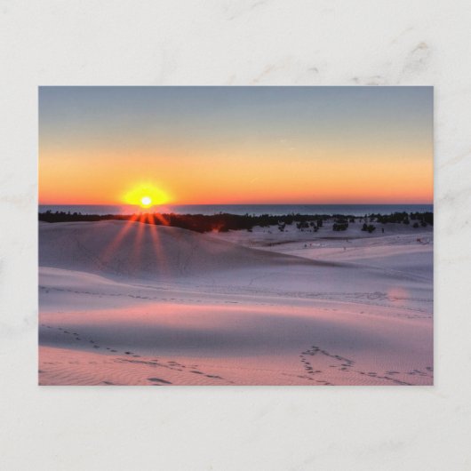 Carte Postale Coucher de soleil au parc Silver Lake State Park,  (Devant)