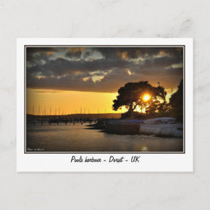 Carte Postale Coucher de soleil au port de Poole - Dorset - Uk