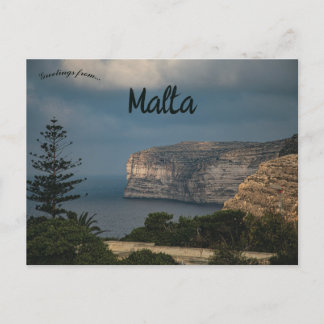 Carte Postale Coucher de soleil aux falaises de Sanap Munxar Mal