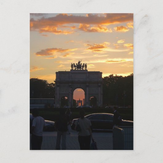 Carte Postale Coucher de soleil avec les monuments (Devant)