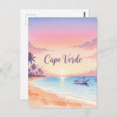 Carte Postale Coucher de soleil Cap Vert (Devant / Derrière)