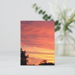 Carte Postale Coucher de soleil clair et nuageux orange,