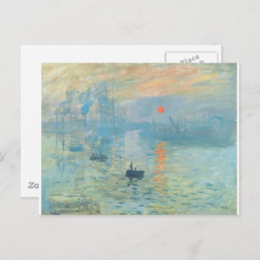 Carte Postale Coucher de soleil - Claude Monet (Devant / Derrière)