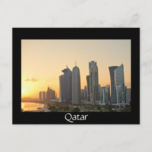 Carte Postale Coucher de soleil coloré sur Doha, Qatar