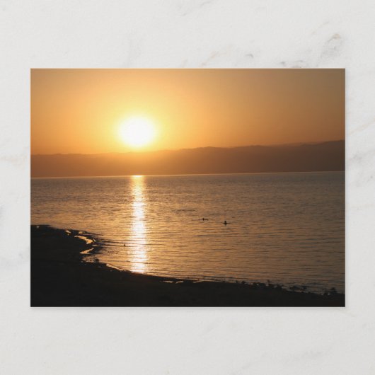 Carte Postale Coucher de soleil dans la mer morte (Devant)
