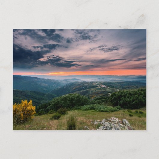 Carte Postale Coucher De Soleil Dans Le Bierzo (Devant)