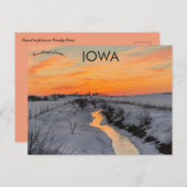 Carte Postale Coucher de soleil dans le comté de Johnson Iowa Ét (Devant / Derrière)