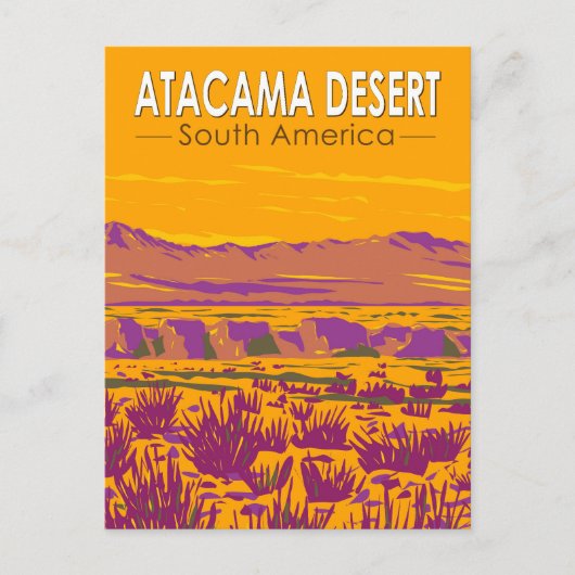 Carte Postale Coucher de soleil dans le désert d'Atacama Amériqu (Devant)