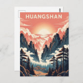 Carte Postale Coucher de soleil dans le parc national de Huangsh (Devant / Derrière)