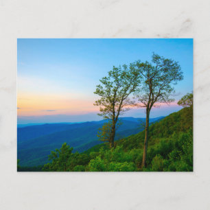 Carte Postale Coucher de soleil dans le parc national de shenand
