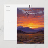 Carte Postale Coucher de soleil dans le Wyoming (Devant / Derrière)