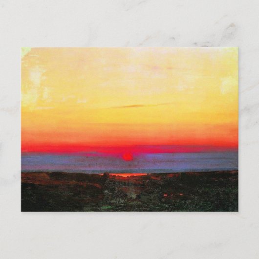 Carte Postale Coucher de soleil dans les Steppes au bord de la m (Devant)