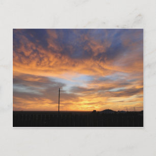 Carte Postale Coucher de soleil dans l'ouest du Kansas avec gran