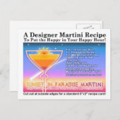 Carte Postale Coucher de soleil dans Paradise Martini Recette Ca (Devant / Derrière)