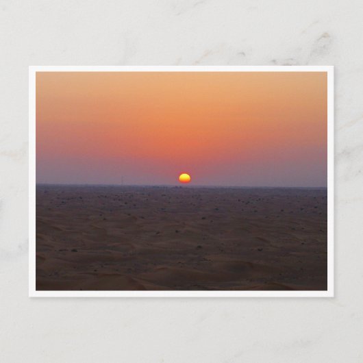 Carte Postale coucher de soleil d'arabie (Devant)