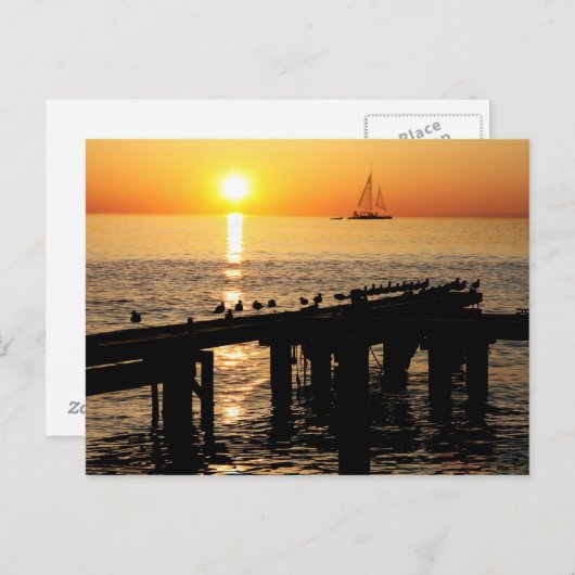 Carte Postale Coucher de soleil d'Aruba (Devant / Derrière)