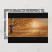 Carte Postale Coucher de soleil d'automne (Devant / Derrière)