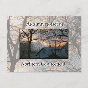 Carte Postale Coucher de soleil d'automne dans le nord du Connec