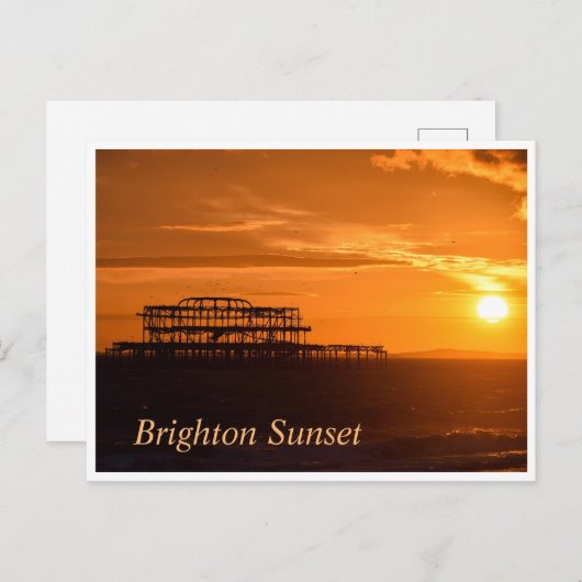 Carte Postale Coucher de soleil de Brighton (Devant / Derrière)