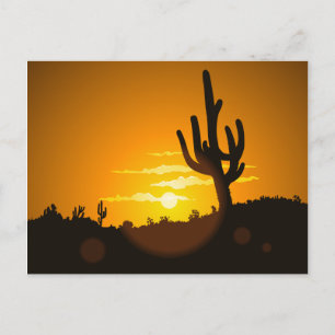Carte Postale Coucher de soleil de Cactus