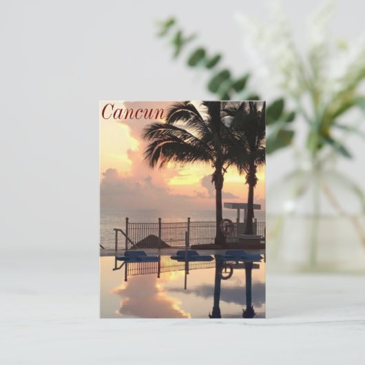 Carte Postale Coucher de soleil de Cancun (Debout devant)
