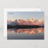 Carte Postale Coucher de soleil de Chamonix Lac de Cheserys (Devant / Derrière)