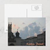 Carte Postale Coucher de soleil de Cracovie (Devant / Derrière)