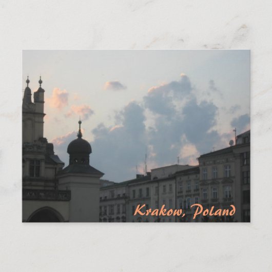 Carte Postale Coucher de soleil de Cracovie (Devant)