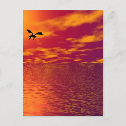 Carte Postale Coucher de soleil de dragon (Devant)