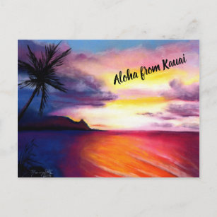 Carte Postale Coucher de soleil de Hanalei