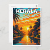 Carte Postale Coucher de soleil de Kerala India (Devant / Derrière)