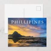 Carte Postale Coucher De Soleil De La Baie D'El Nido (Devant / Derrière)