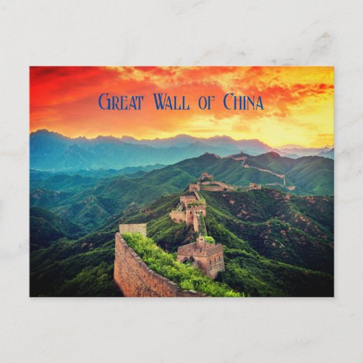 Carte Postale Coucher de soleil de la Grande Muraille de Chine s (Devant)