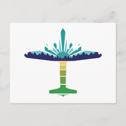 Carte Postale coucher de soleil de la ligne aérienne dc 6 (Devant)