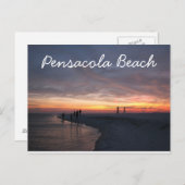 Carte Postale Coucher de soleil de la plage de Pensacola (Devant / Derrière)