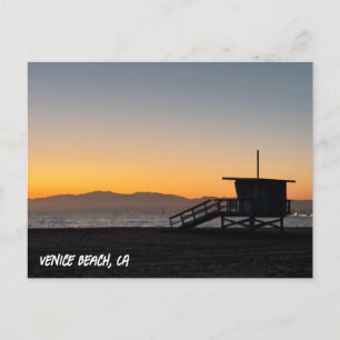 Carte Postale Coucher de soleil de l'heure d'or - Venice Beach, 